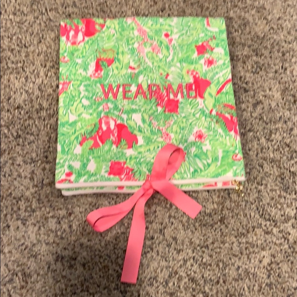 Lilly Pulitzer travel laundry bag.